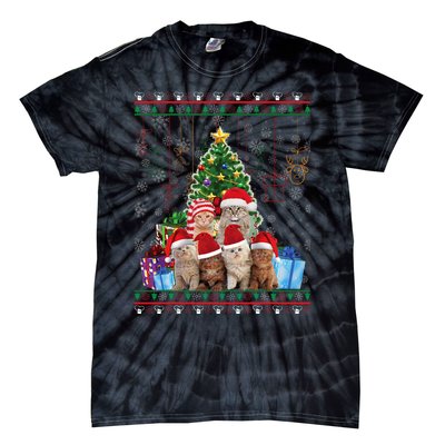 Cat Christmas Funny Ugly Merry Gift Tie-Dye T-Shirt