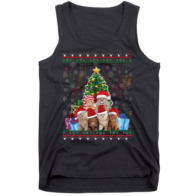 Cat Christmas Funny Ugly Merry Gift Tank Top