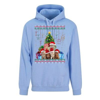 Cat Christmas Funny Ugly Merry Gift Unisex Surf Hoodie