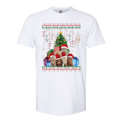 Cat Christmas Funny Ugly Merry Gift Softstyle CVC T-Shirt