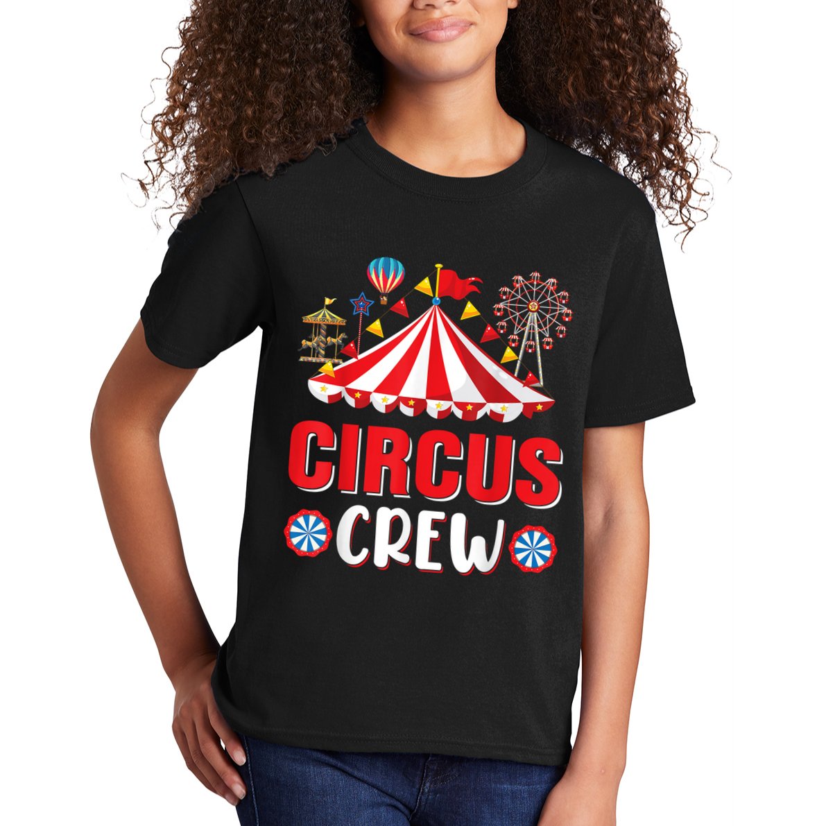 Circus Crew Funny Circus Staff Gift Costume Circus Theme Party Kids T-Shirt
