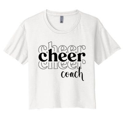 Cheer Coach Funny Design Cute Cheer Coach Cool Coaching Women's Crop Top Tee