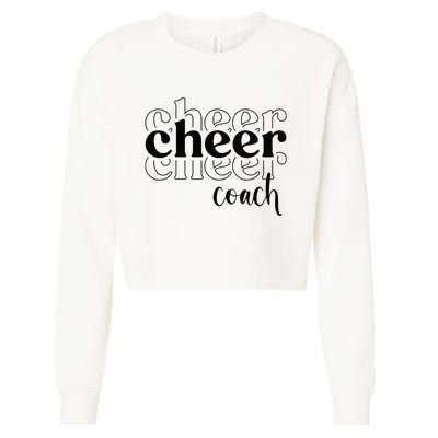 Cheer Coach Funny Design Cute Cheer Coach Cool Coaching Cropped Pullover Crew