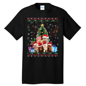 Cat Christmas Funny Ugly Women Merry Gift Tall T-Shirt