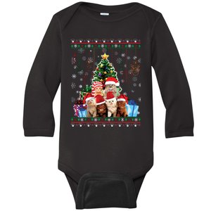 Cat Christmas Funny Ugly Women Merry Gift Baby Long Sleeve Bodysuit