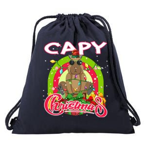 Capy Christmas Funny Capybara Funny Christmas Funny Gift Drawstring Bag