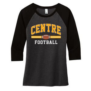 Centre College Football Arch Women's Tri-Blend 3/4-Sleeve Raglan Shirt