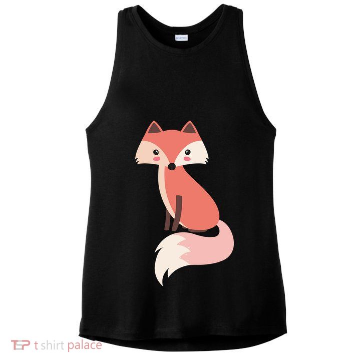 Cute Cartoon Fox Animal & Nature Lover Gift JDK0001 Ladies PosiCharge Tri-Blend Wicking Tank