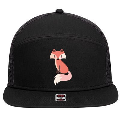 Cute Cartoon Fox Animal & Nature Lover Gift JDK0001 7 Panel Mesh Trucker Snapback Hat