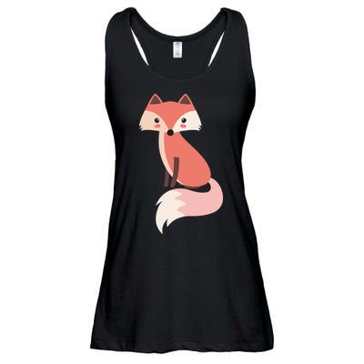 Cute Cartoon Fox Animal & Nature Lover Gift JDK0001 Ladies Essential Flowy Tank