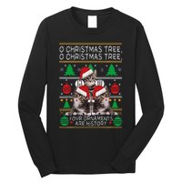 Cats Christmas Funny Ornaments Pajama Family Gift Long Sleeve Shirt