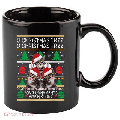 Cats Christmas Funny Ornaments Pajama Family Gift 11oz C Handle Ceramic Mug