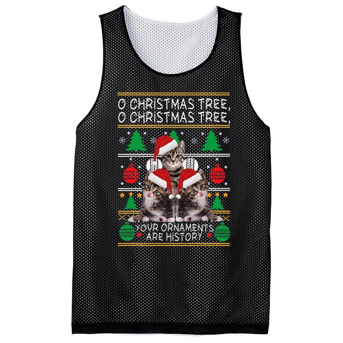 Cats Christmas Funny Ornaments Pajama Family Gift Mesh Reversible Basketball Jersey Tank