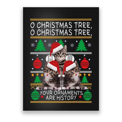 Cats Christmas Funny Ornaments Pajama Family Gift Poster