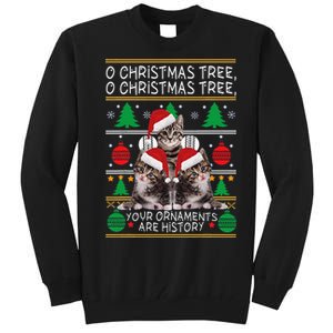 Cats Christmas Funny Ornaments Pajama Family Gift Tall Sweatshirt