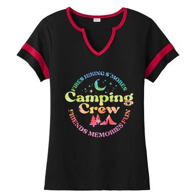 Camping Crew Family Friends Ladies Halftime Notch Neck Tee