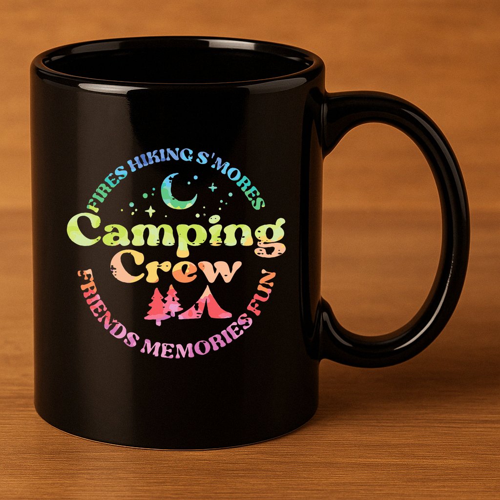 Camping Crew Family Friends 11oz C Handle Ceramic Mug