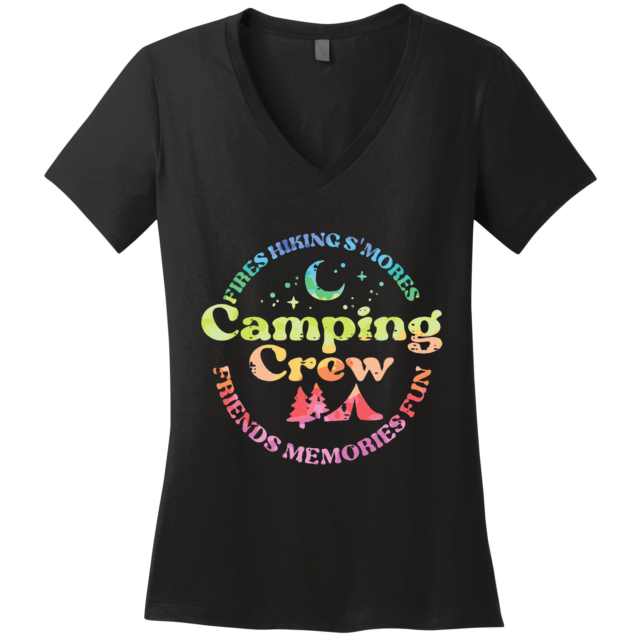 Camping Crew Family Friends Women's V-Neck T-Shirt