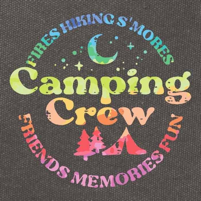 Camping Crew Family Friends Cotton Canvas Backpack