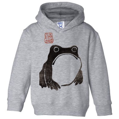 Cute Cottagecore Frog Grumpy Japanese Frog Toddler Hoodie