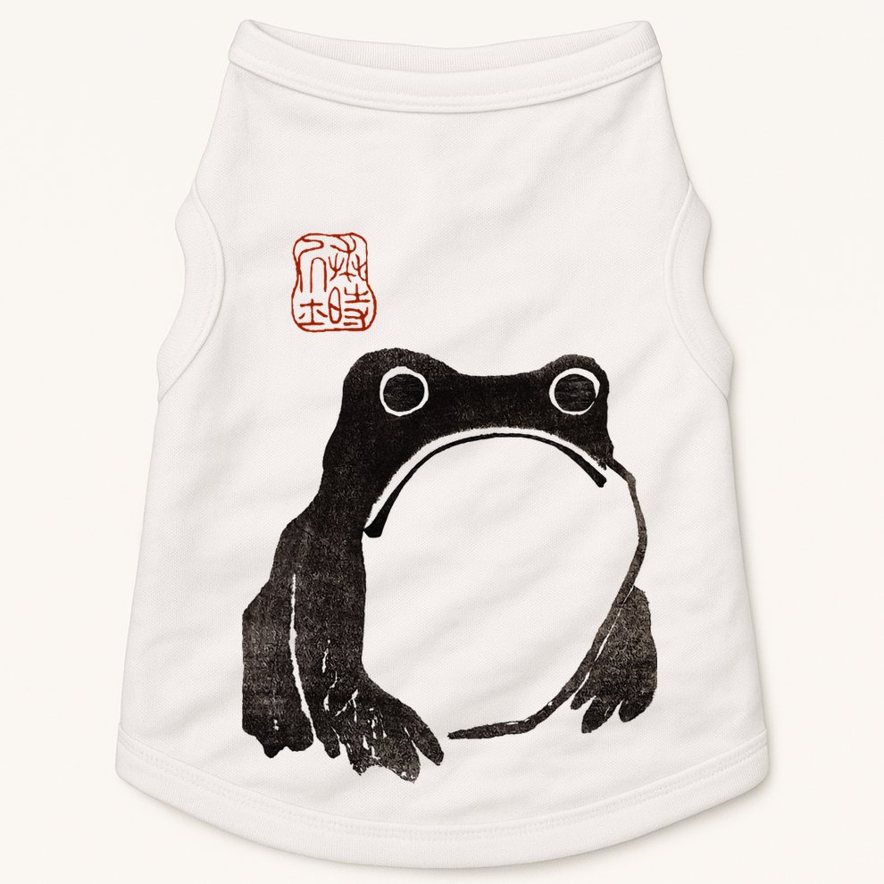 Cute Cottagecore Frog Grumpy Japanese Frog Doggie Tank