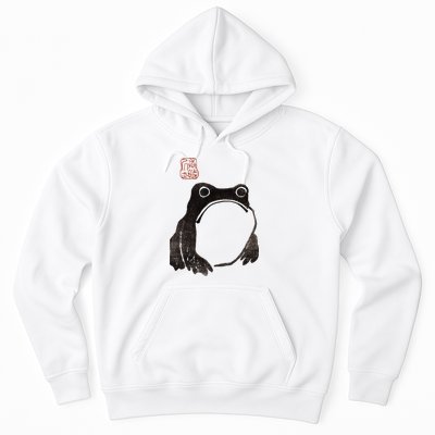Cute Cottagecore Frog Grumpy Japanese Frog Hoodie