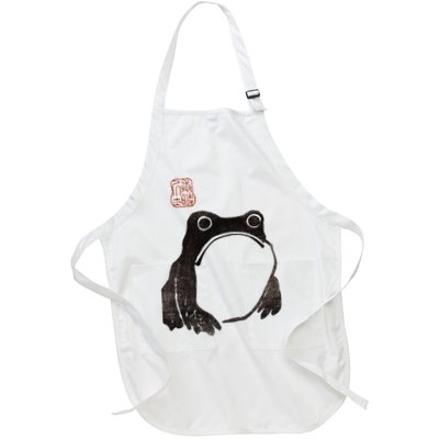 Cute Cottagecore Frog Grumpy Japanese Frog Apron