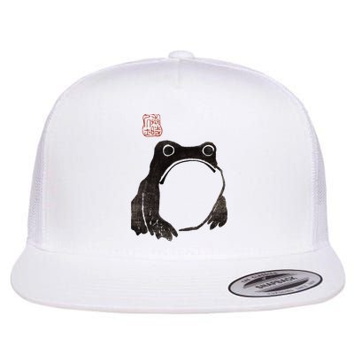 Cute Cottagecore Frog Grumpy Japanese Frog Flatbill Hat
