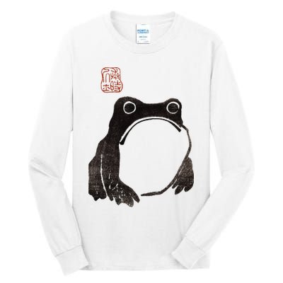 Cute Cottagecore Frog Grumpy Japanese Frog Tall Long Sleeve T-Shirt