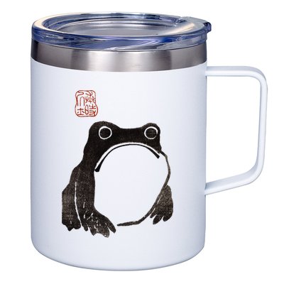 Cute Cottagecore Frog Grumpy Japanese Frog 12oz Stainless Steel Coffee Mug
