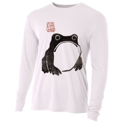 Cute Cottagecore Frog Grumpy Japanese Frog Cooling Performance Long Sleeve Crew