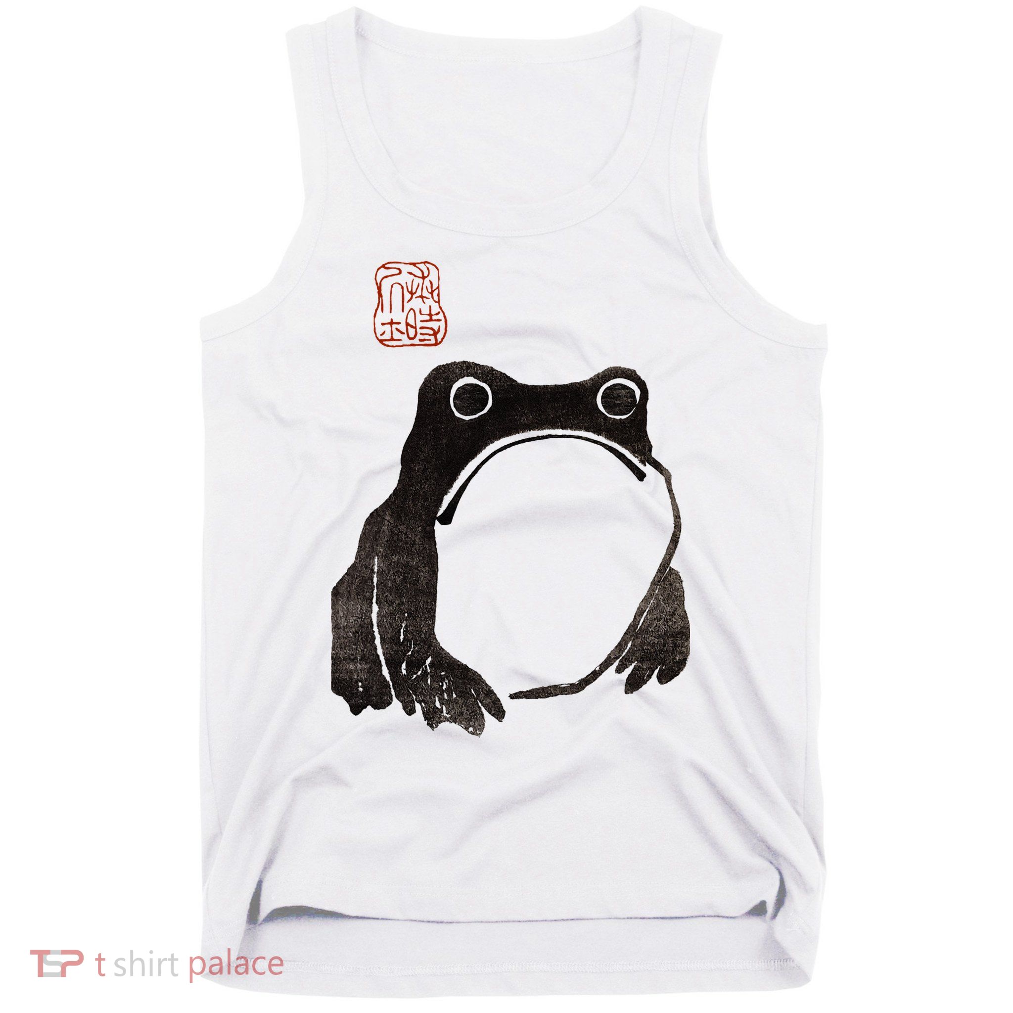 Cute Cottagecore Frog Grumpy Japanese Frog Tank Top