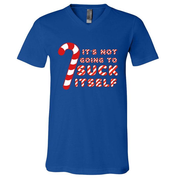 Candy Cane Funny Christmas Joke That WonT By Itself Funny Gift V-Neck T-Shirt