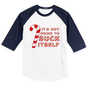 Candy Cane Funny Christmas Joke That WonT By Itself Funny Gift Baseball Sleeve Shirt