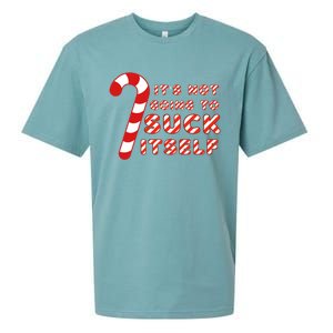 Candy Cane Funny Christmas Joke That WonT By Itself Funny Gift Sueded Cloud Jersey T-Shirt