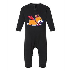 Cute Corgi Flying Cartoon Infant Fleece One Piece