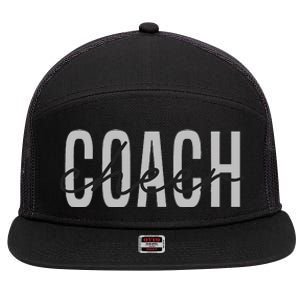 Cheer Coach Funny Design Cute Cheer Coach Cool Coaching 7 Panel Mesh Trucker Snapback Hat