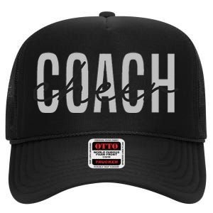 Cheer Coach Funny Design Cute Cheer Coach Cool Coaching High Crown Mesh Back Trucker Hat