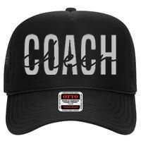 Cheer Coach Funny Design Cute Cheer Coach Cool Coaching High Crown Mesh Back Trucker Hat