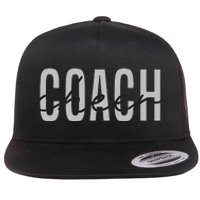 Cheer Coach Funny Design Cute Cheer Coach Cool Coaching Flat Bill Trucker Hat