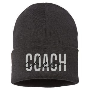 Cheer Coach Funny Design Cute Cheer Coach Cool Coaching Sustainable Knit Beanie