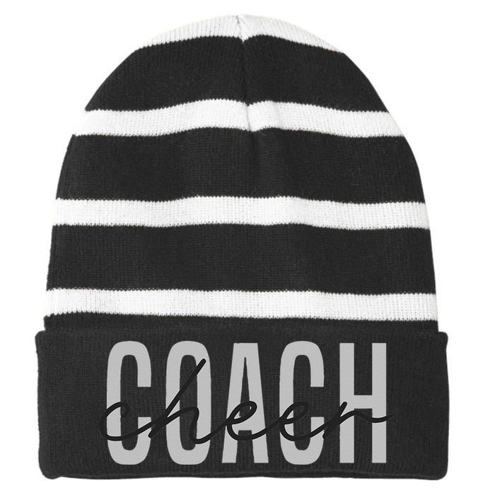 Cheer Coach Funny Design Cute Cheer Coach Cool Coaching Striped Beanie with Solid Band