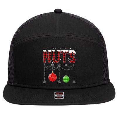 ChestNuts Christmas Funny Matching Couple Outfit Nuts 7 Panel Mesh Trucker Snapback Hat