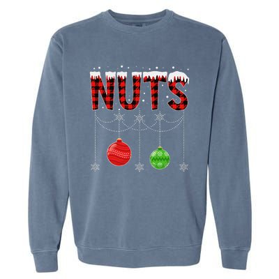 ChestNuts Christmas Funny Matching Couple Outfit Nuts Garment-Dyed Sweatshirt