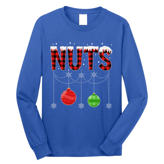 ChestNuts Christmas Funny Matching Couple Outfit Nuts Long Sleeve Shirt