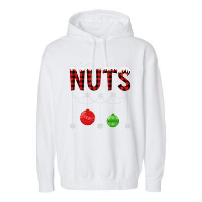 ChestNuts Christmas Funny Matching Couple Outfit Nuts Garment-Dyed Fleece Hoodie