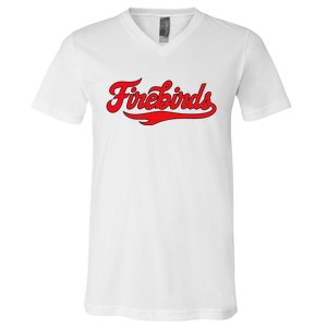 Carthage College Firebirds Classic Athletic Script Throwback V-Neck T-Shirt