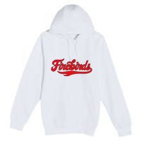 Carthage College Firebirds Classic Athletic Script Throwback Premium Pullover Hoodie