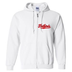 Carthage College Firebirds Classic Athletic Script Throwback Full Zip Hoodie