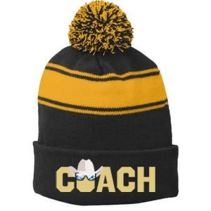 Coach Colorado Football Coach Stripe Pom Pom Beanie